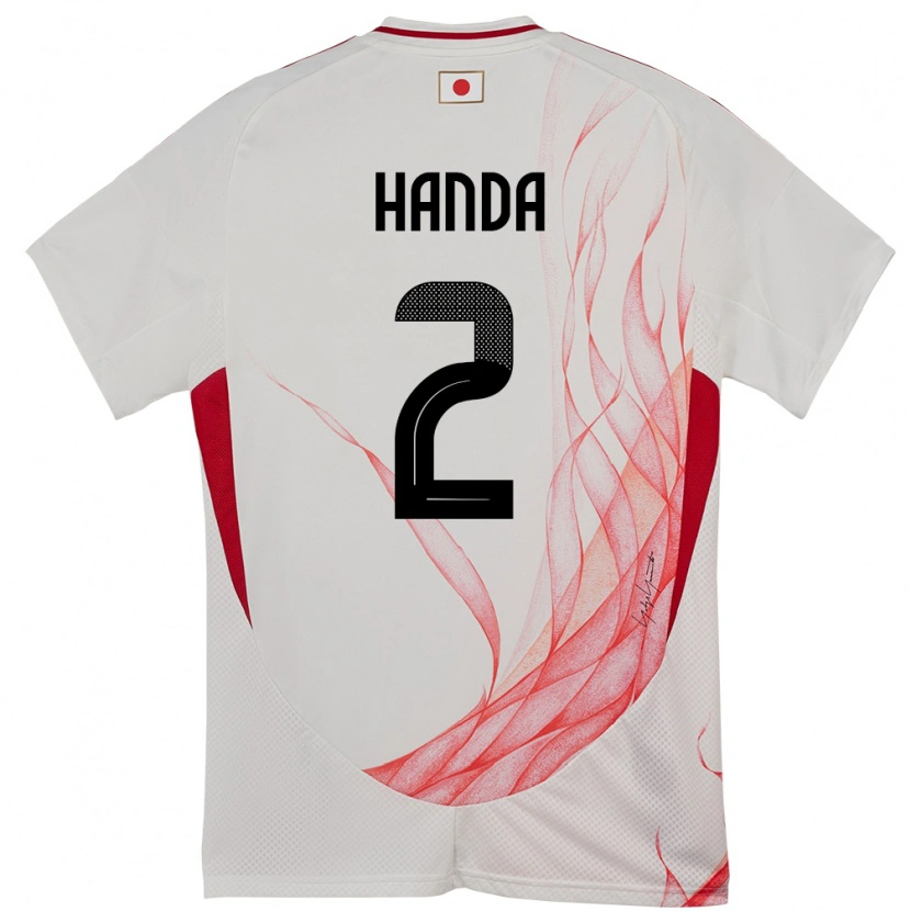 Danxen Uomo Maglia Giappone Riku Handa #2 Bianco Kit Gara Away 24-26 Maglietta