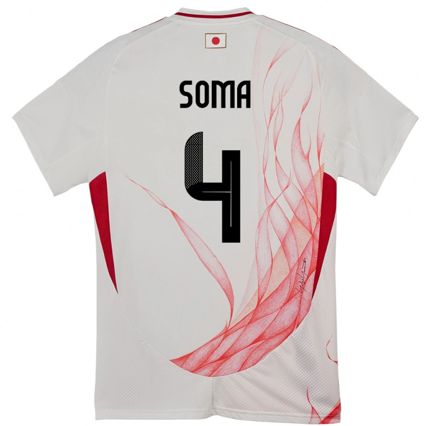 Danxen Uomo Maglia Giappone Rikuto Soma #4 Bianco Kit Gara Away 24-26 Maglietta