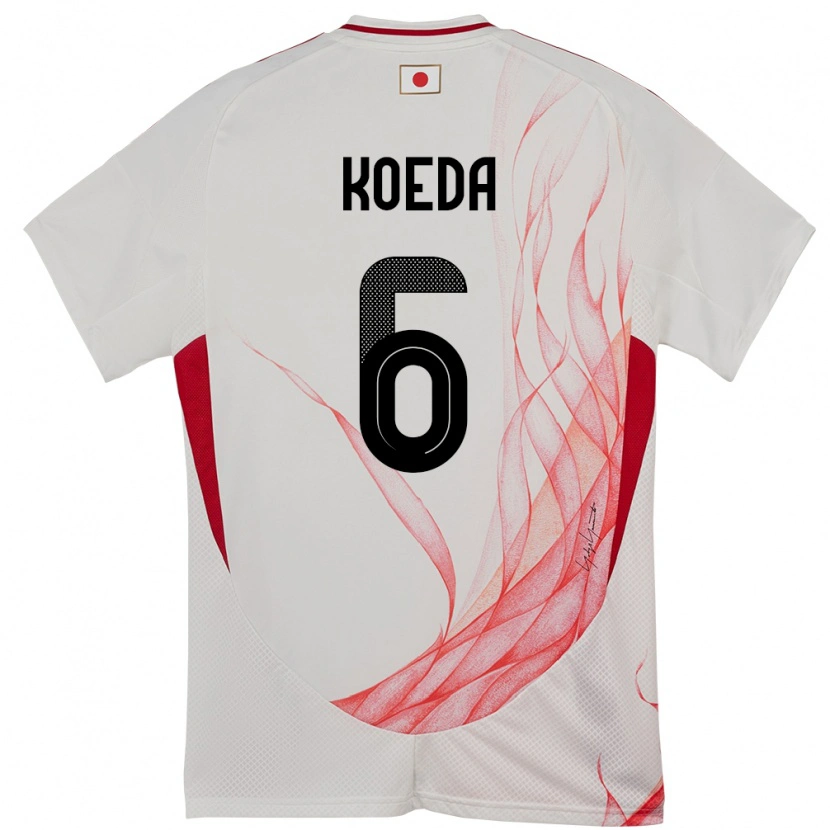 Danxen Uomo Maglia Giappone Sakutaro Koeda #6 Bianco Kit Gara Away 24-26 Maglietta