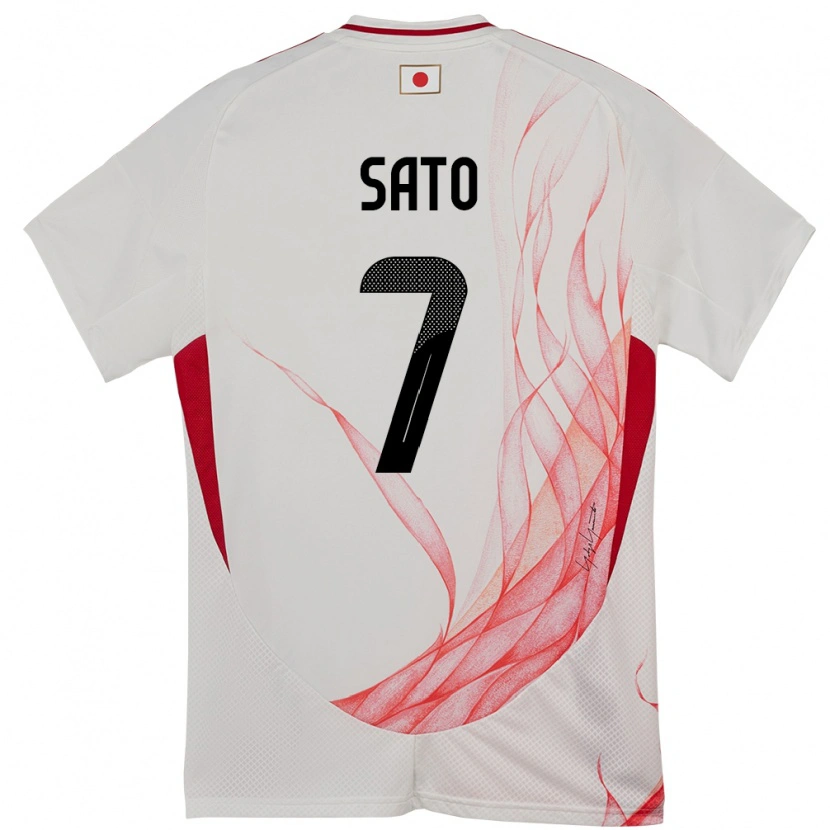 Danxen Uomo Maglia Giappone Ryunosuke Sato #7 Bianco Kit Gara Away 24-26 Maglietta