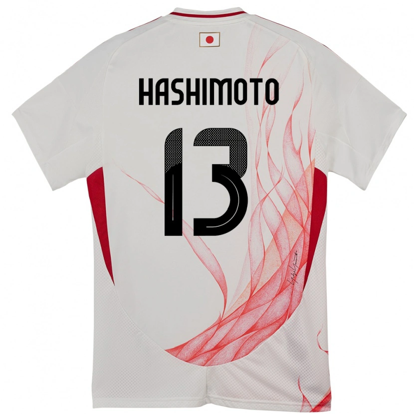 Danxen Uomo Maglia Giappone Riku Hashimoto #13 Bianco Kit Gara Away 24-26 Maglietta