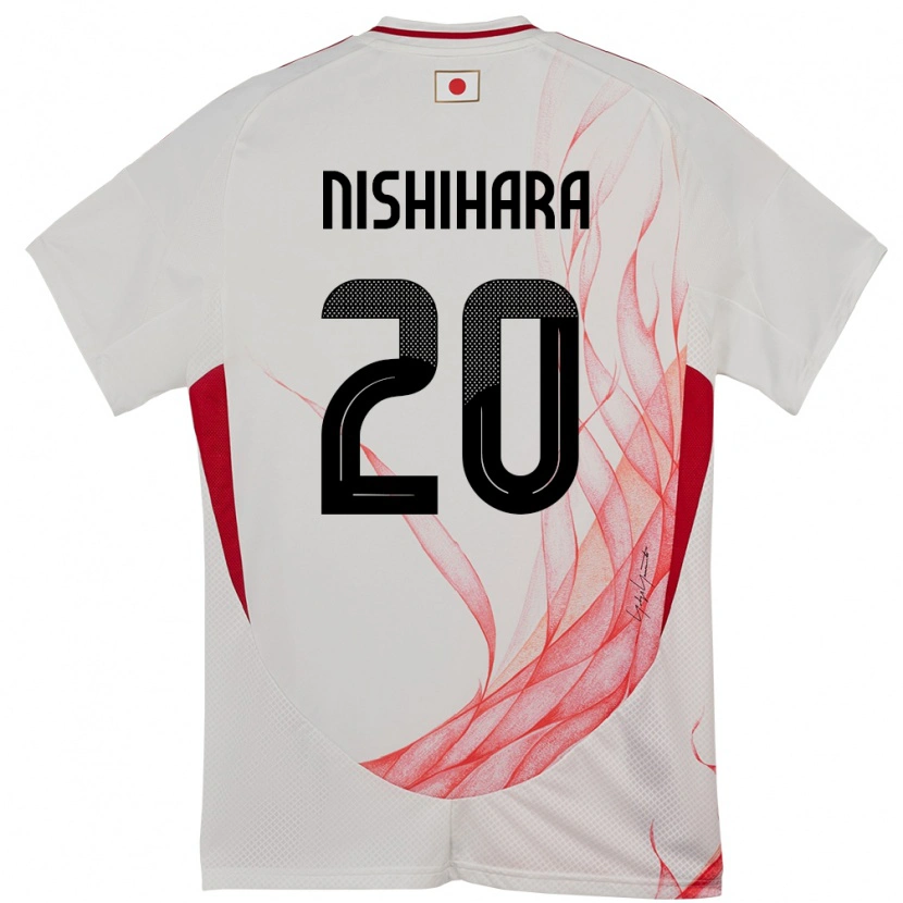 Danxen Uomo Maglia Giappone Motoki Nishihara #20 Bianco Kit Gara Away 24-26 Maglietta