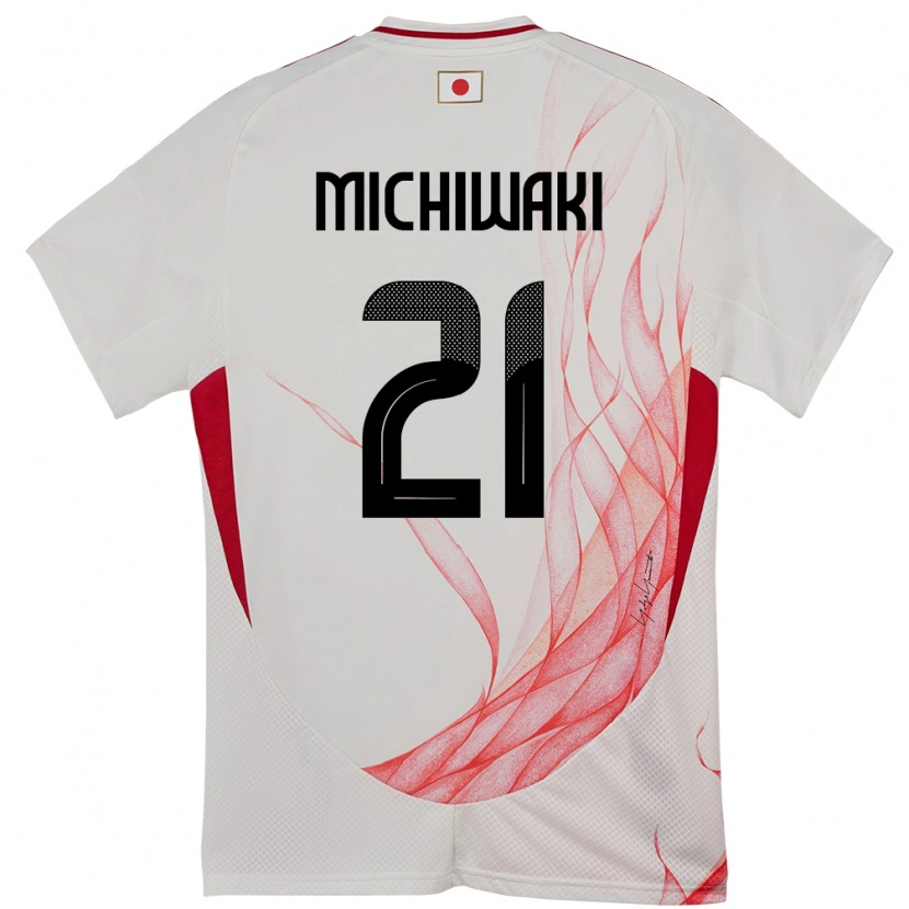Danxen Uomo Maglia Giappone Yutaka Michiwaki #21 Bianco Kit Gara Away 24-26 Maglietta
