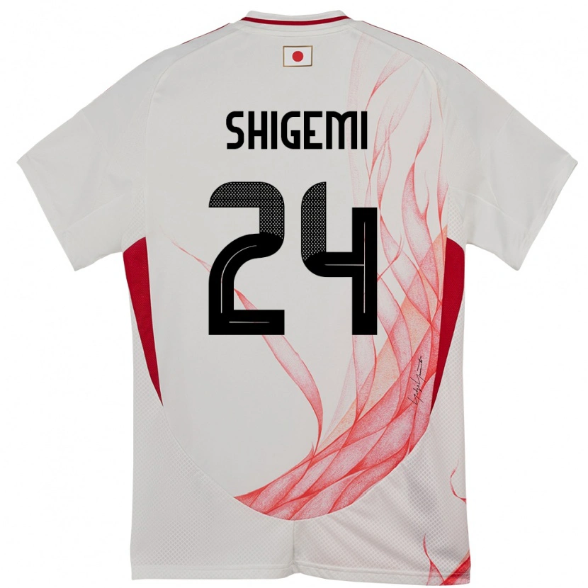 Danxen Uomo Maglia Giappone Masato Shigemi #24 Bianco Kit Gara Away 24-26 Maglietta