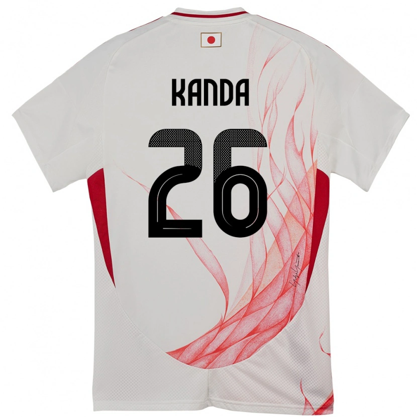 Danxen Uomo Maglia Giappone Hiroto Kanda #26 Bianco Kit Gara Away 24-26 Maglietta