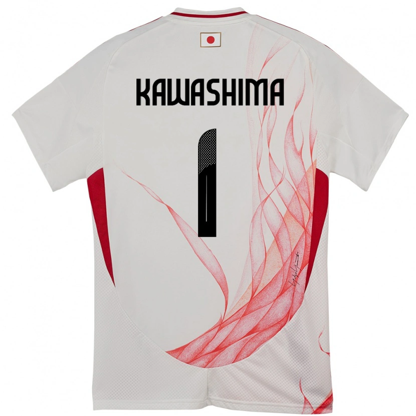 Danxen Uomo Maglia Giappone Eiji Kawashima #1 Bianco Kit Gara Away 24-26 Maglietta