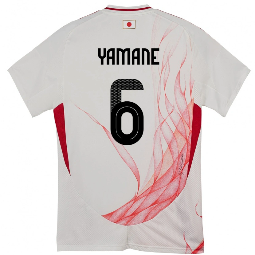 Danxen Uomo Maglia Giappone Riku Yamane #6 Bianco Kit Gara Away 24-26 Maglietta
