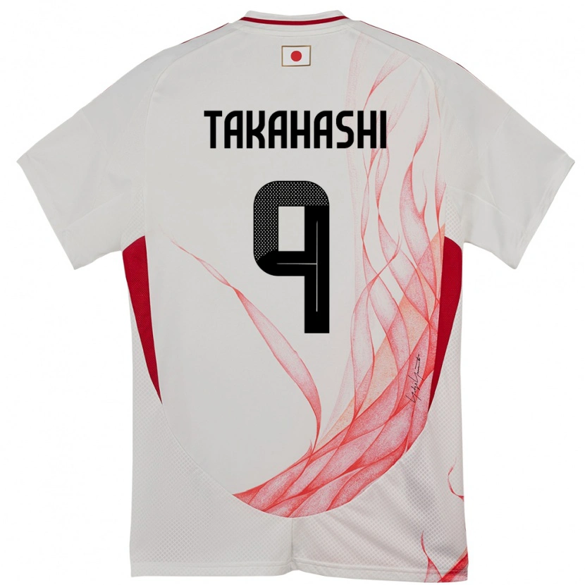 Danxen Uomo Maglia Giappone Hikaru Takahashi #9 Bianco Kit Gara Away 24-26 Maglietta