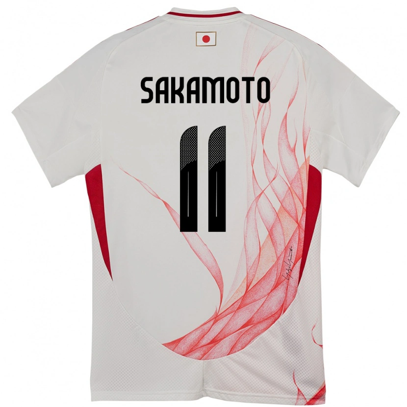 Danxen Uomo Maglia Giappone Isa Sakamoto #11 Bianco Kit Gara Away 24-26 Maglietta