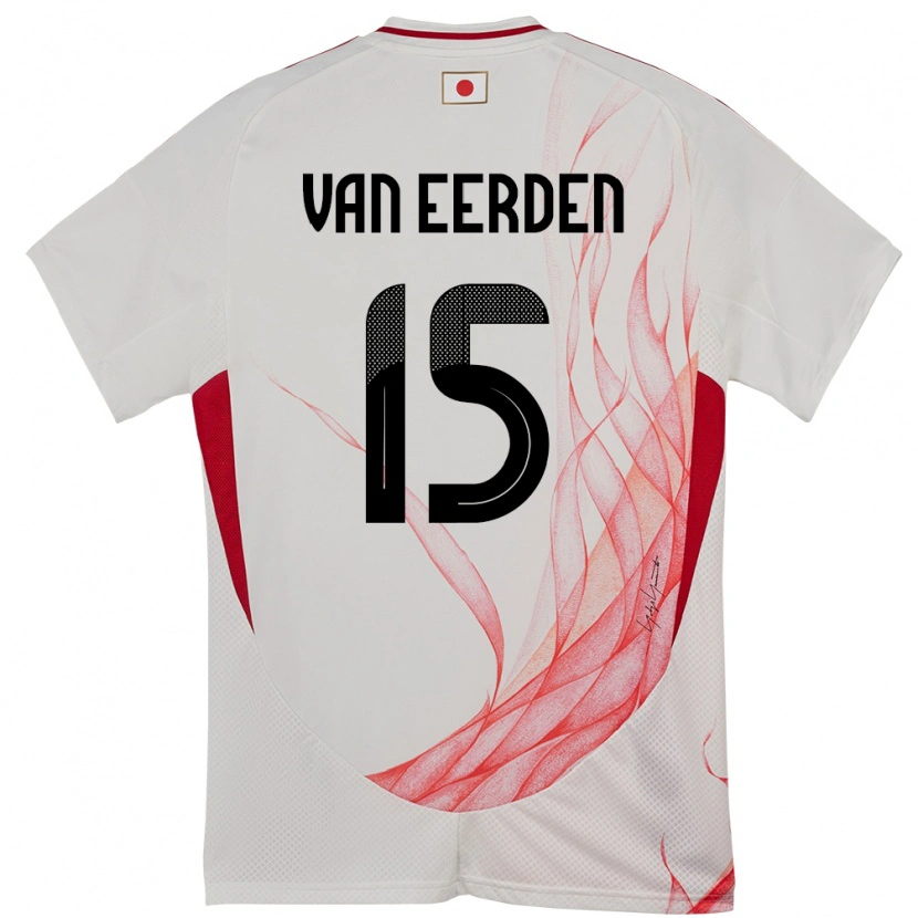 Danxen Uomo Maglia Giappone Shawn Van Eerden #15 Bianco Kit Gara Away 24-26 Maglietta