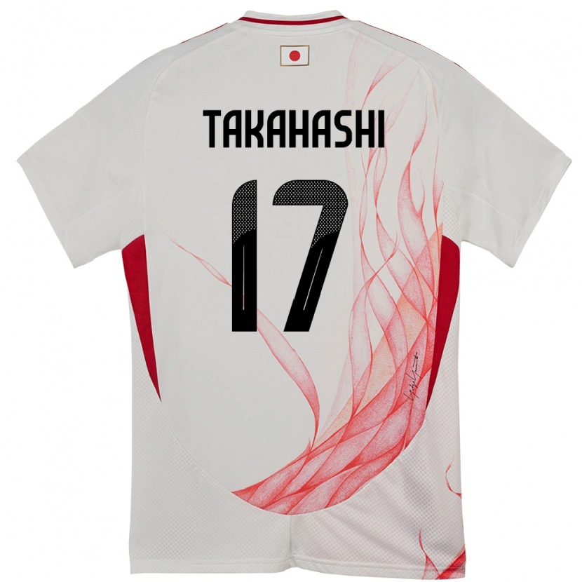 Danxen Uomo Maglia Giappone Hana Takahashi #17 Bianco Kit Gara Away 24-26 Maglietta