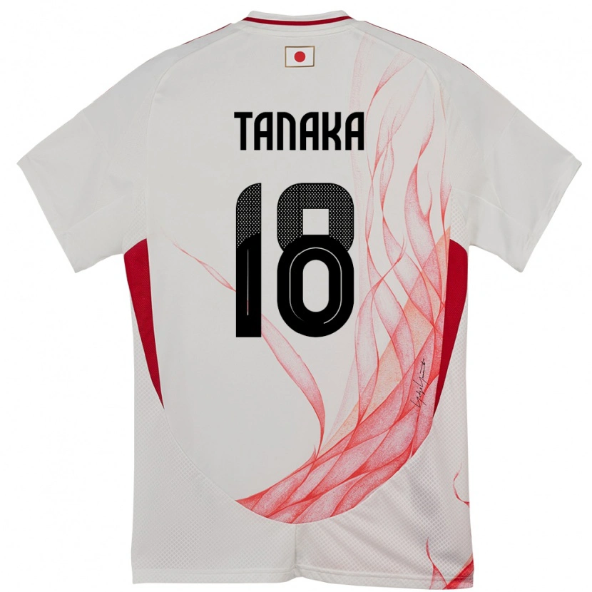 Danxen Uomo Maglia Giappone Momoko Tanaka #18 Bianco Kit Gara Away 24-26 Maglietta