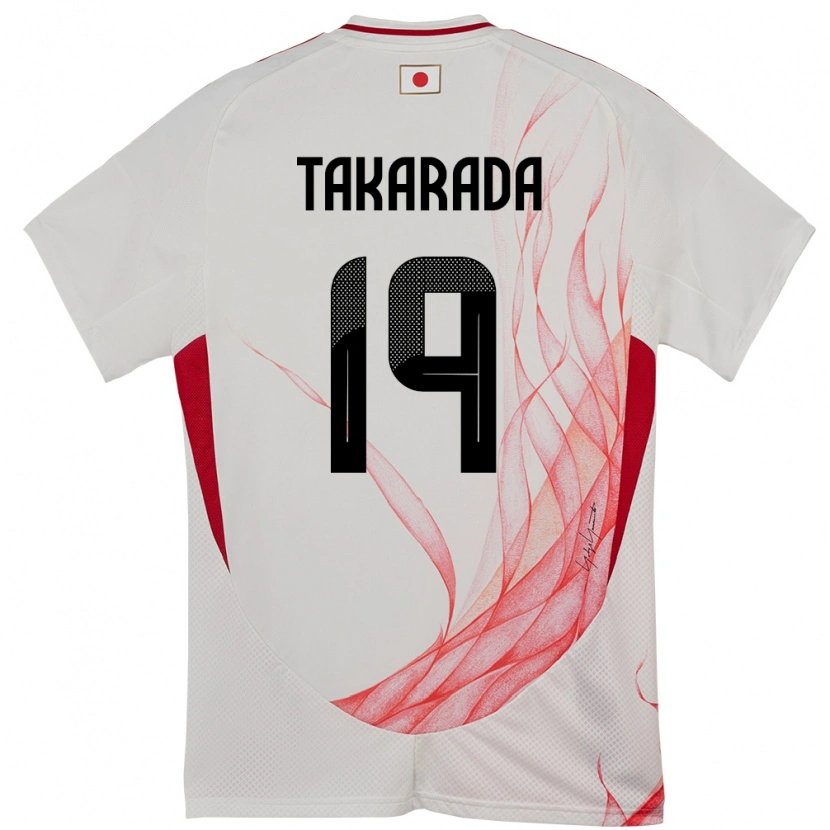Danxen Uomo Maglia Giappone Saori Takarada #19 Bianco Kit Gara Away 24-26 Maglietta