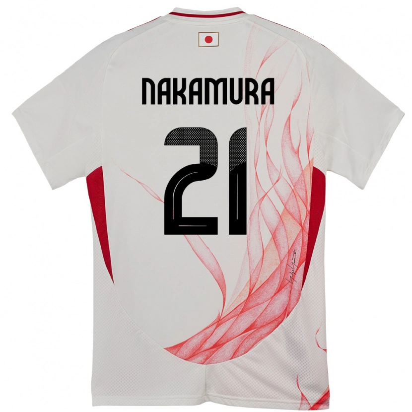 Danxen Uomo Maglia Giappone Jiro Nakamura #21 Bianco Kit Gara Away 24-26 Maglietta