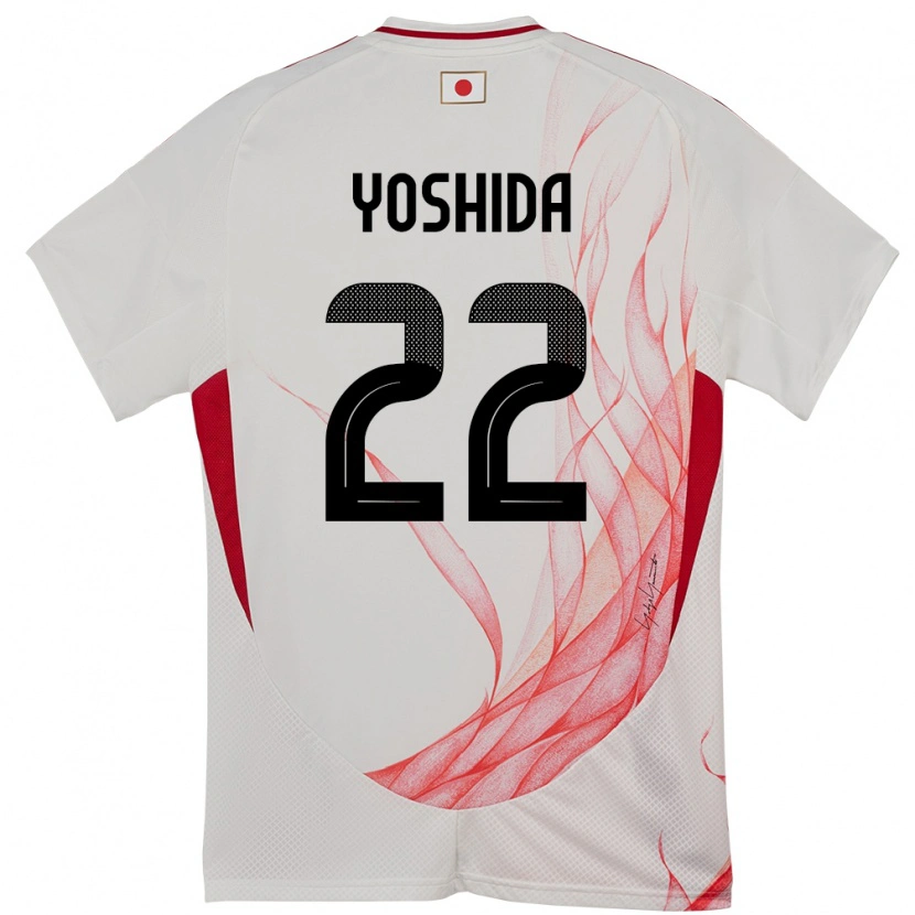 Danxen Uomo Maglia Giappone Maya Yoshida #22 Bianco Kit Gara Away 24-26 Maglietta
