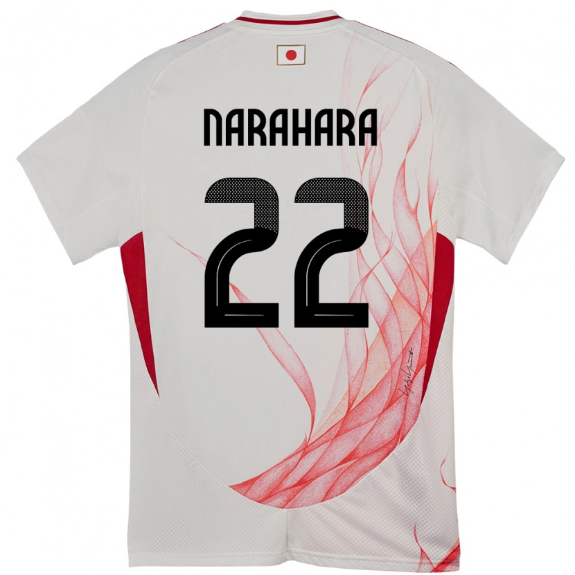Danxen Uomo Maglia Giappone Yoshiki Narahara #22 Bianco Kit Gara Away 24-26 Maglietta