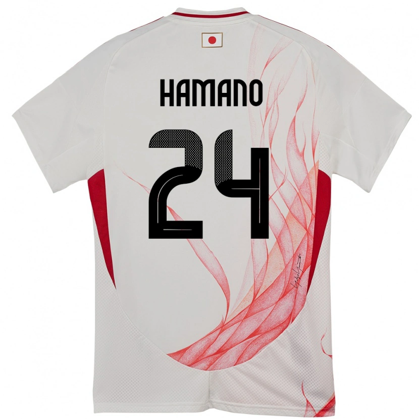 Danxen Uomo Maglia Giappone Maika Hamano #24 Bianco Kit Gara Away 24-26 Maglietta