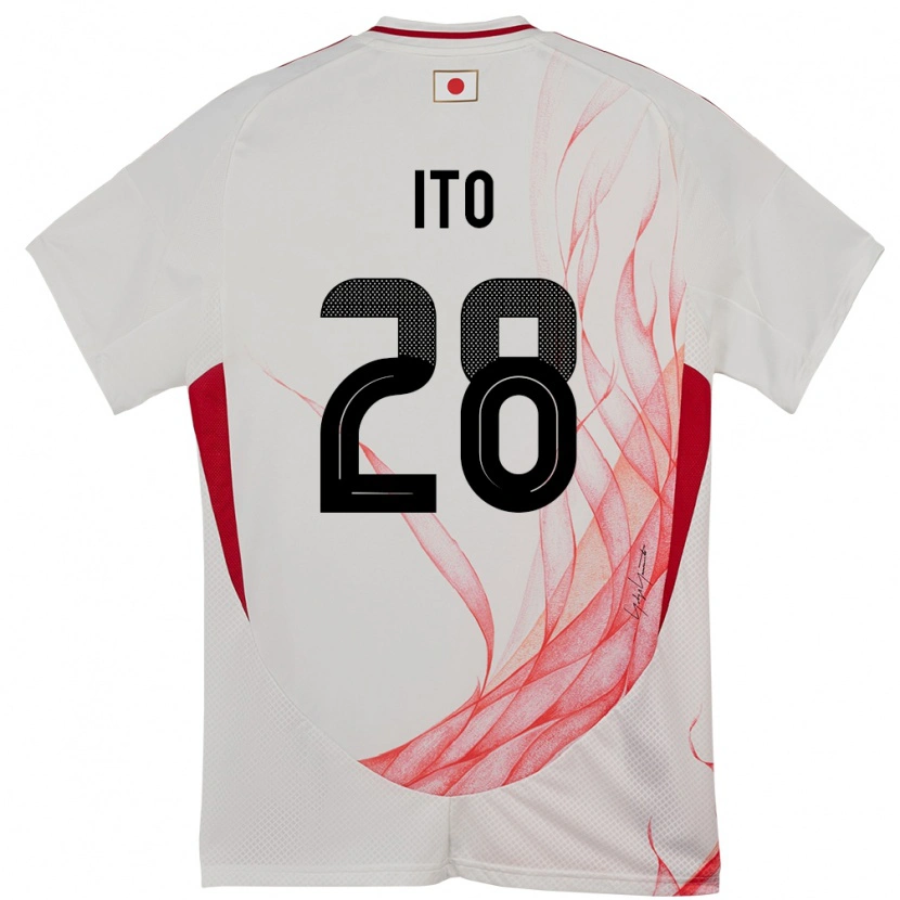 Danxen Uomo Maglia Giappone Hiroki Ito #28 Bianco Kit Gara Away 24-26 Maglietta