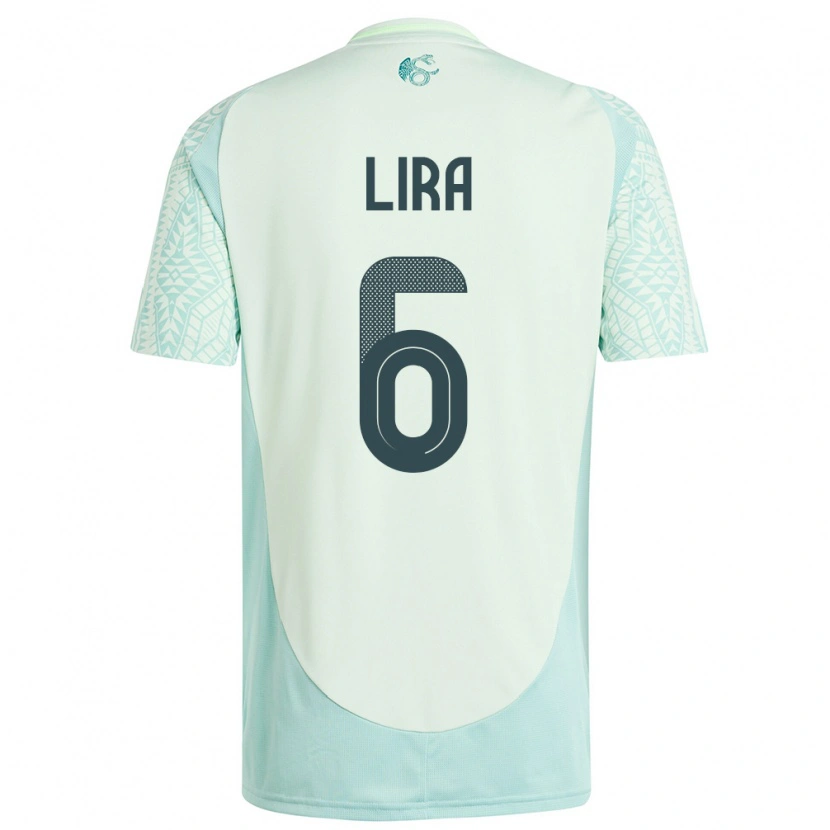 Danxen Uomo Maglia Messico Érik Lira #6 Lino Verde Kit Gara Away 24-26 Maglietta