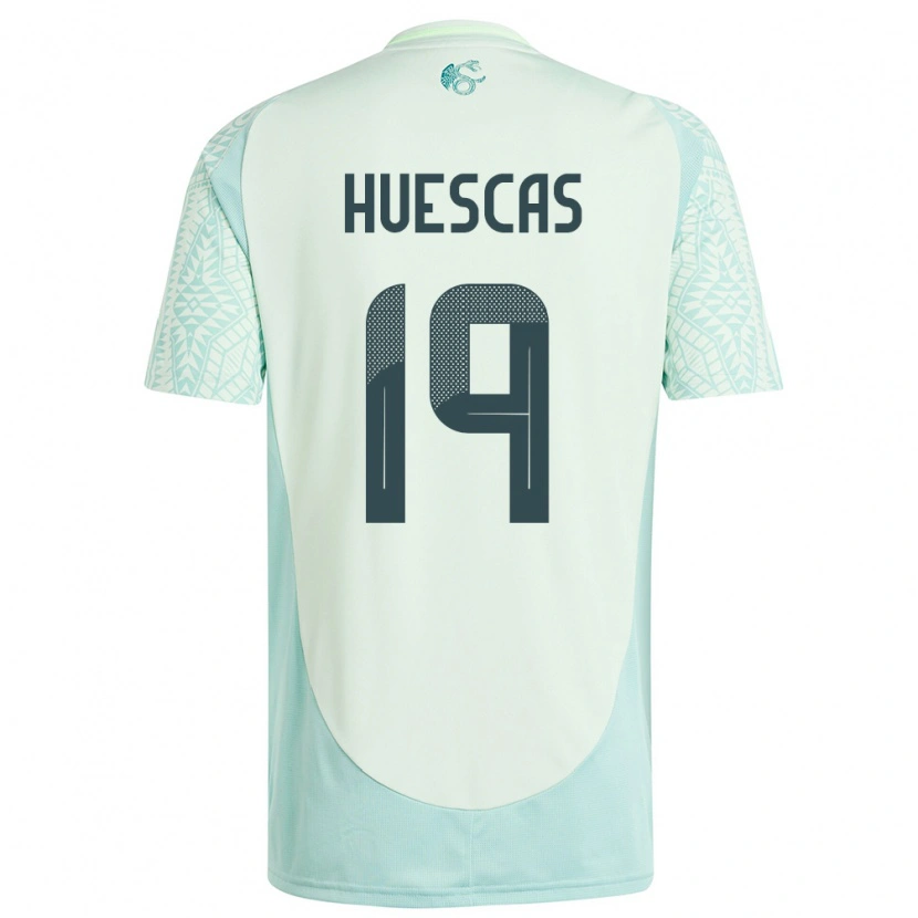 Danxen Uomo Maglia Messico Rodrigo Huescas #19 Lino Verde Kit Gara Away 24-26 Maglietta