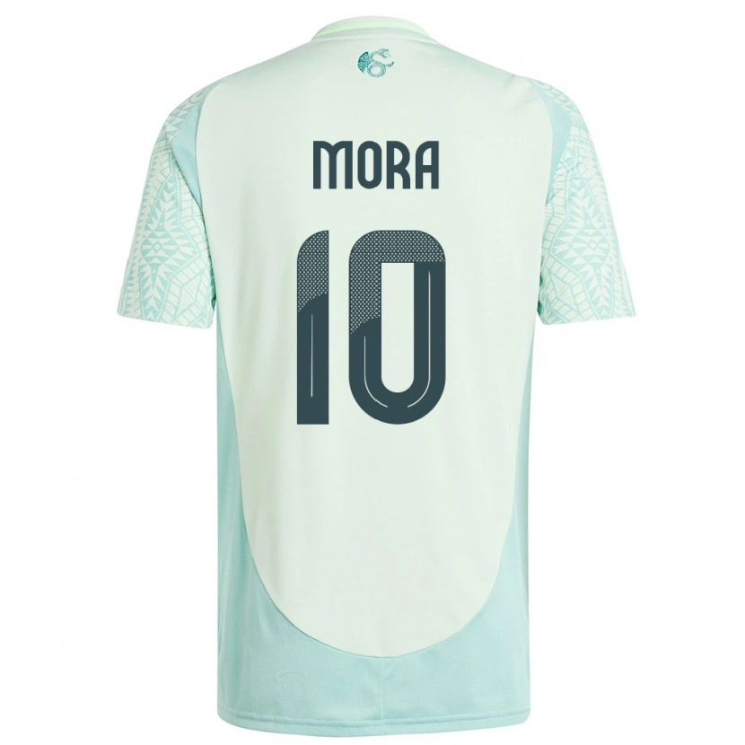 Danxen Uomo Maglia Messico Gilberto Mora #10 Lino Verde Kit Gara Away 24-26 Maglietta