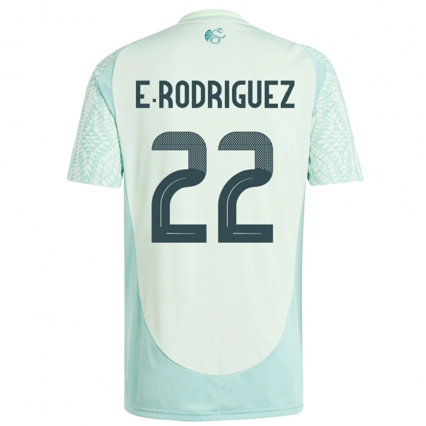Danxen Uomo Maglia Messico Emi Rodríguez #22 Lino Verde Kit Gara Away 24-26 Maglietta