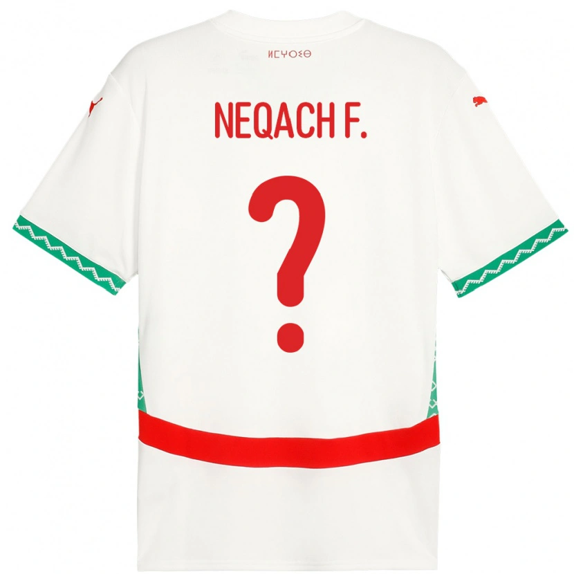 Danxen Uomo Maglia Marocco Aarón Neqach Fernández #0 Bianco Kit Gara Away 24-26 Maglietta