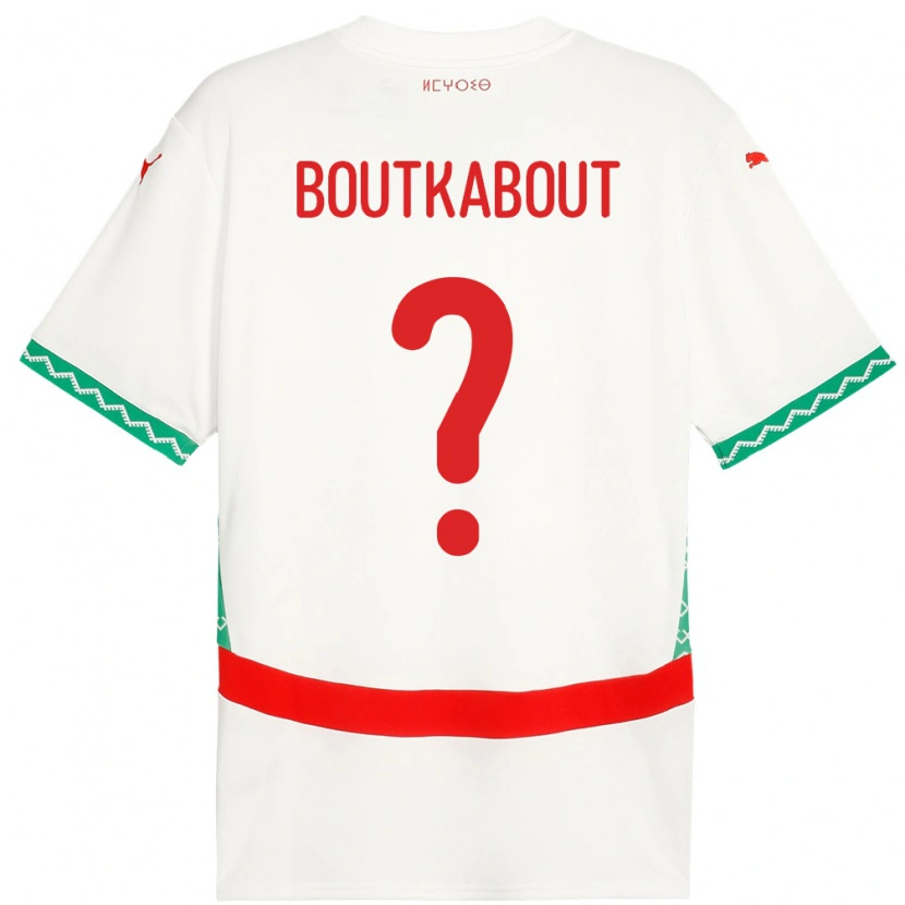 Danxen Uomo Maglia Marocco Amir Boutkabout #0 Bianco Kit Gara Away 24-26 Maglietta