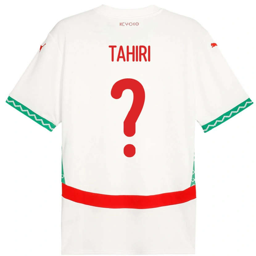 Danxen Uomo Maglia Marocco Aymen Tahiri #0 Bianco Kit Gara Away 24-26 Maglietta
