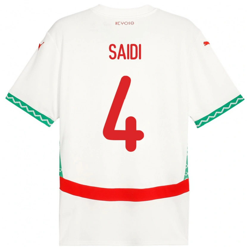 Danxen Uomo Maglia Marocco Obaid Saidi #4 Bianco Kit Gara Away 24-26 Maglietta