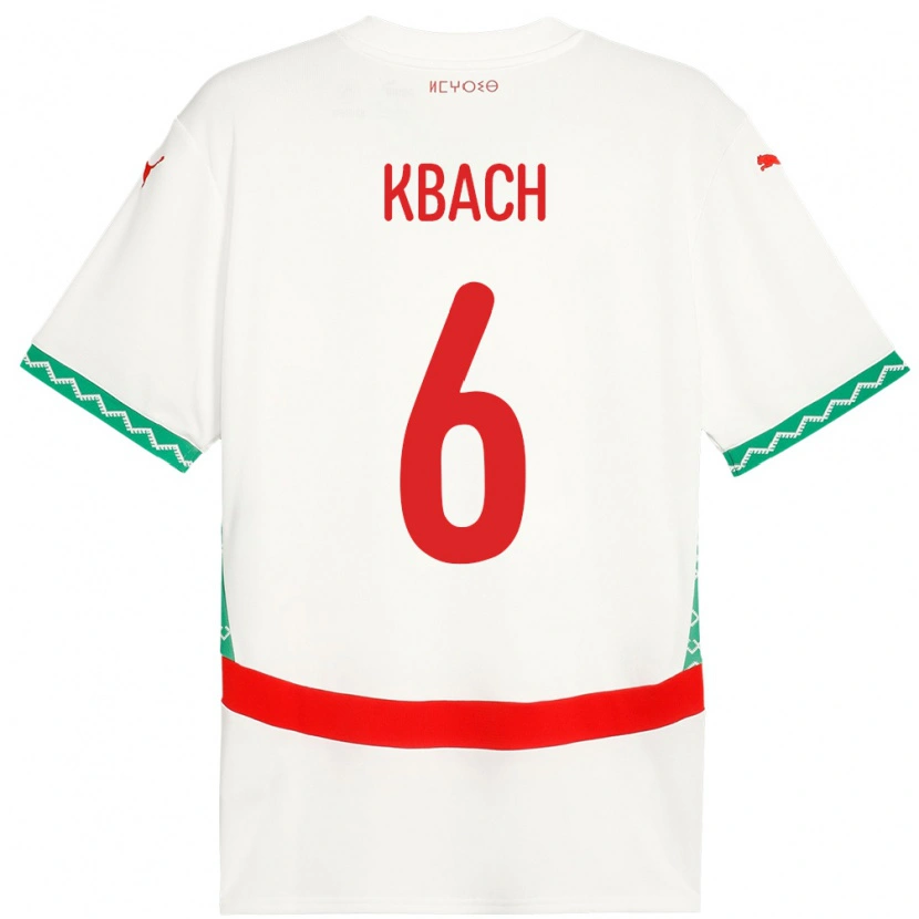 Danxen Uomo Maglia Marocco Hamza Kbach #6 Bianco Kit Gara Away 24-26 Maglietta