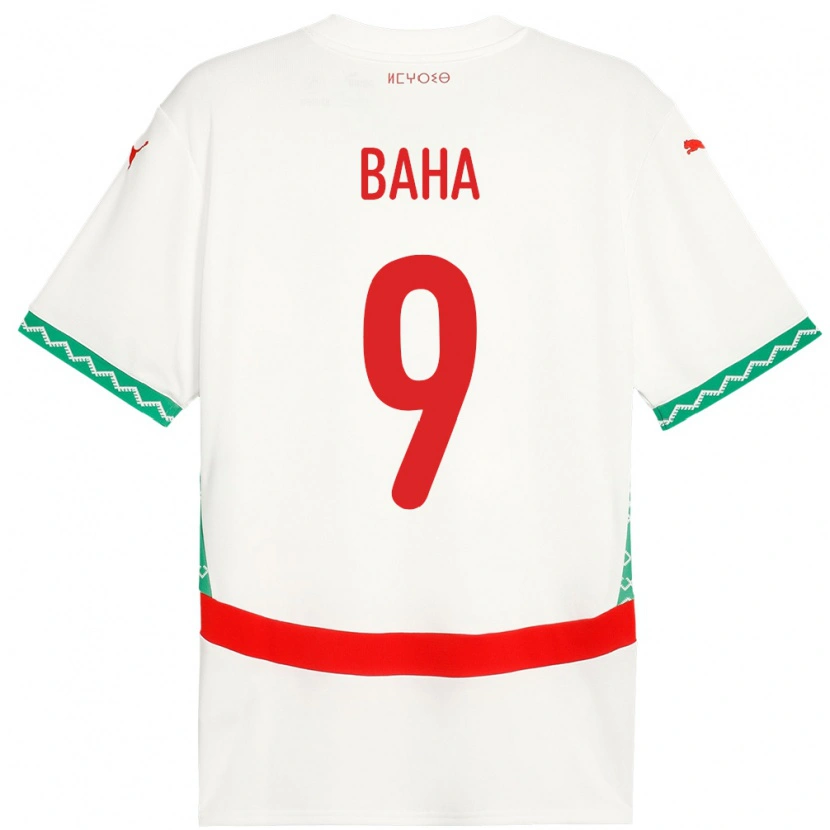 Danxen Uomo Maglia Marocco Ziyad Baha #9 Bianco Kit Gara Away 24-26 Maglietta