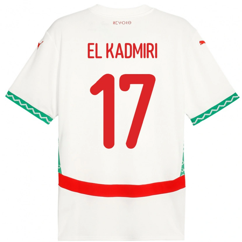 Danxen Uomo Maglia Marocco Ugo Lamare El Kadmiri #17 Bianco Kit Gara Away 24-26 Maglietta
