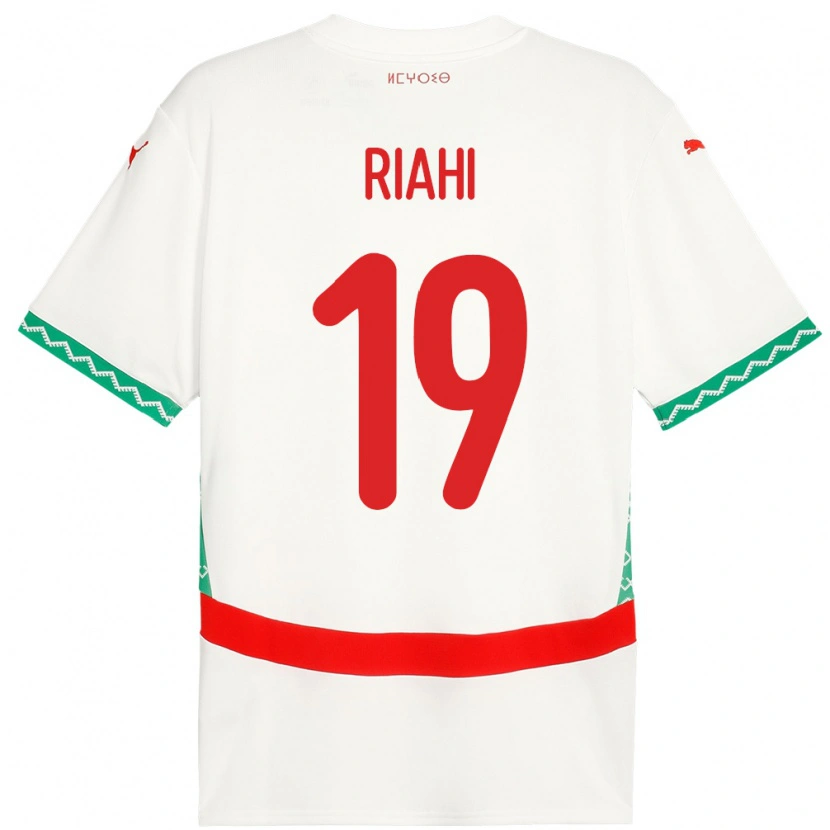 Danxen Uomo Maglia Marocco Imad Riahi #19 Bianco Kit Gara Away 24-26 Maglietta