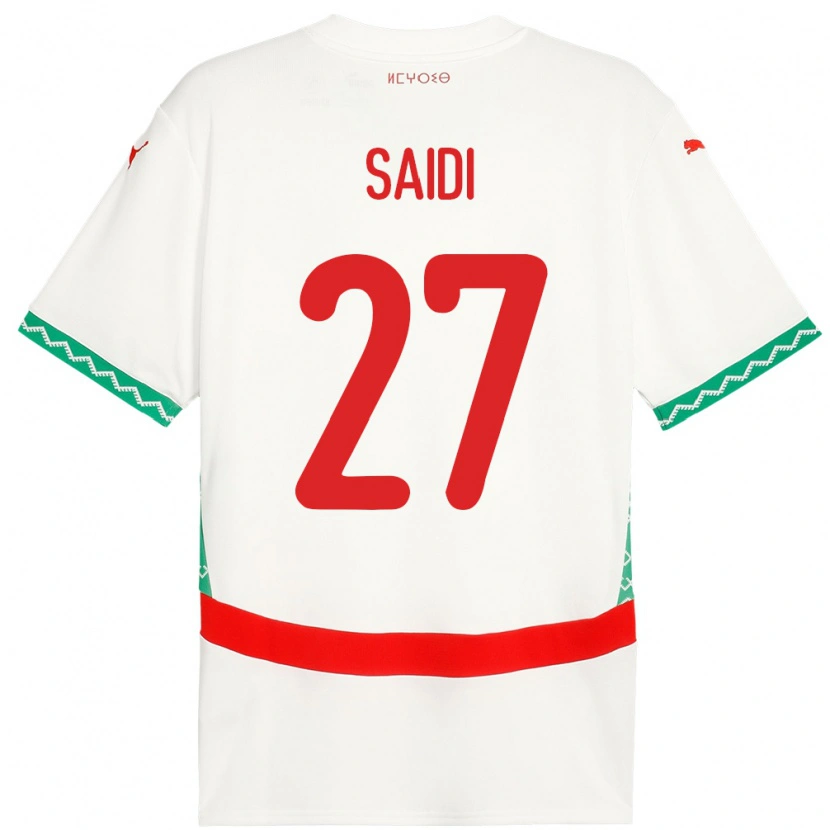 Danxen Uomo Maglia Marocco Yahya Saidi #27 Bianco Kit Gara Away 24-26 Maglietta