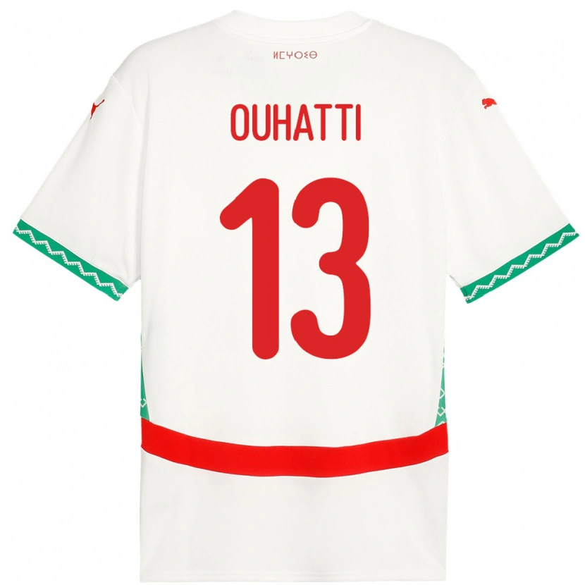 Danxen Uomo Maglia Marocco Aymane Ouhatti #13 Bianco Kit Gara Away 24-26 Maglietta