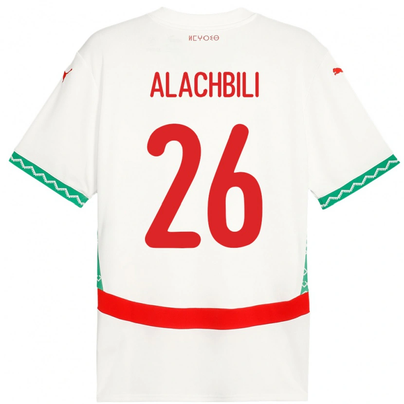 Danxen Uomo Maglia Marocco Taha Alachbili #26 Bianco Kit Gara Away 24-26 Maglietta