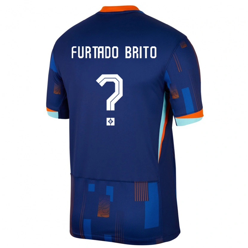 Danxen Uomo Maglia Paesi Bassi Dinaylo Furtado Brito #0 Blu Kit Gara Away 24-26 Maglietta