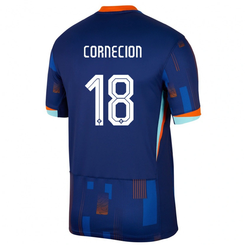 Danxen Uomo Maglia Paesi Bassi Shuryjano Cornecion #18 Blu Kit Gara Away 24-26 Maglietta