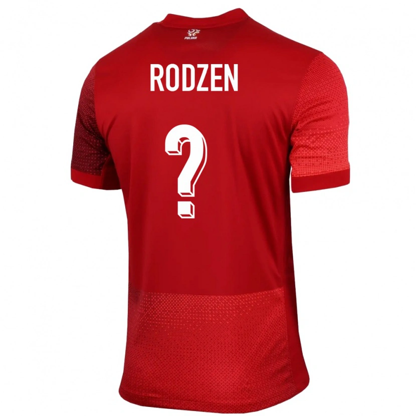 Danxen Uomo Maglia Polonia Aleksander Rodzen #0 Rosso Kit Gara Away 24-26 Maglietta