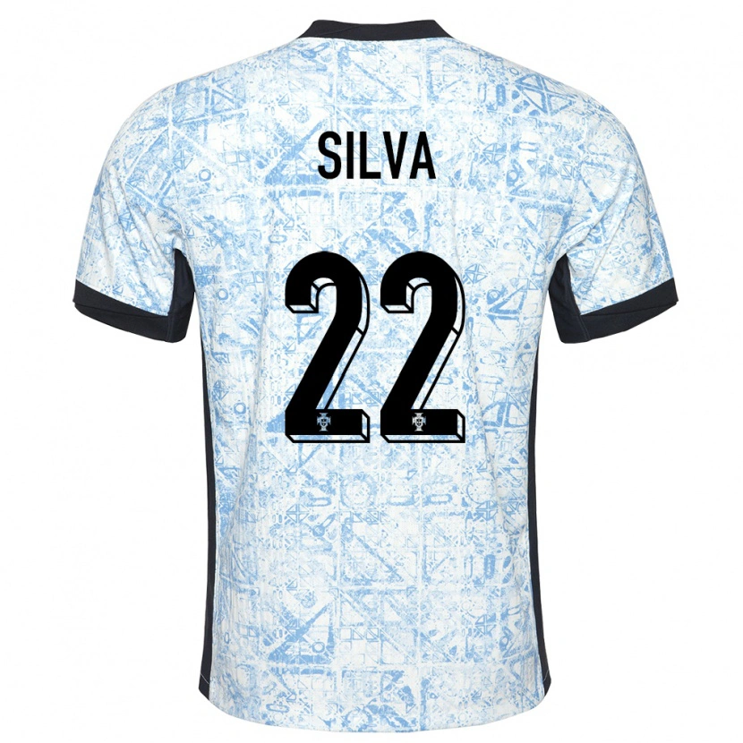Danxen Uomo Maglia Portogallo Rui Silva #22 Crema Blu Kit Gara Away 24-26 Maglietta