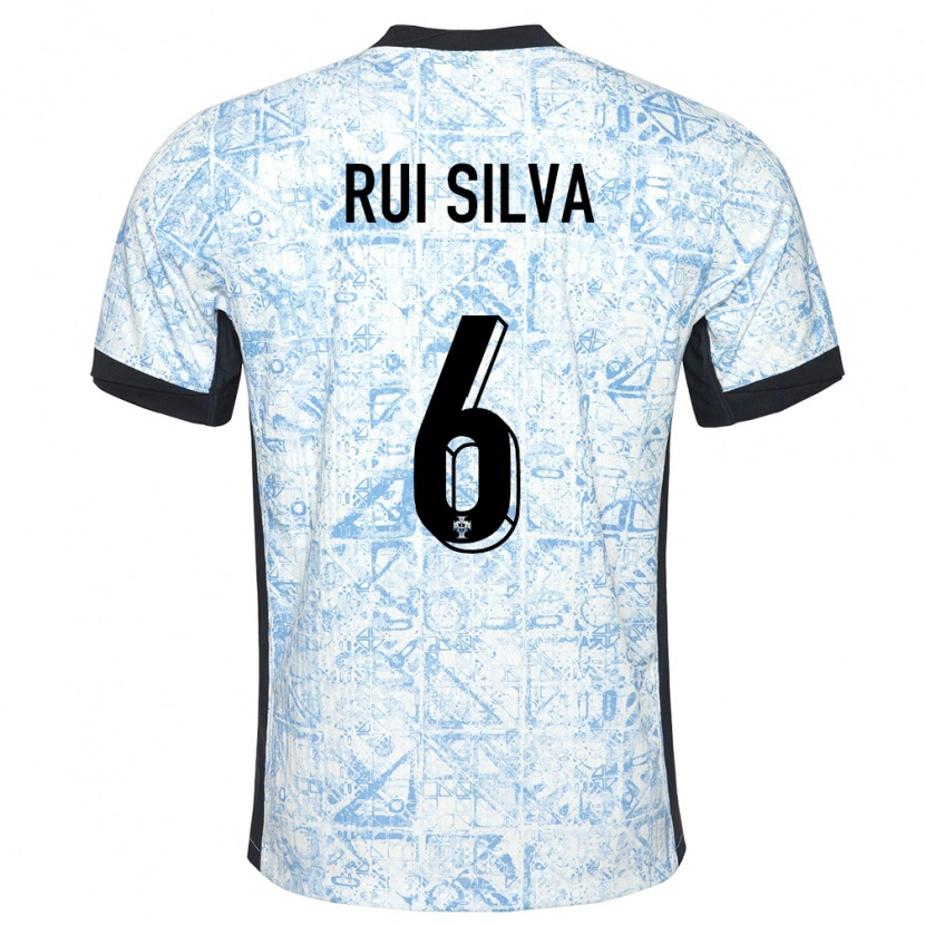 Danxen Uomo Maglia Portogallo Rui Silva #6 Crema Blu Kit Gara Away 24-26 Maglietta