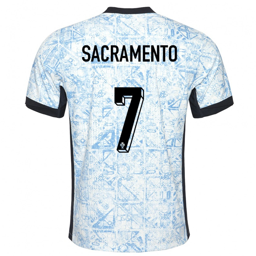 Danxen Uomo Maglia Portogallo Medgilson Sacramento #7 Crema Blu Kit Gara Away 24-26 Maglietta