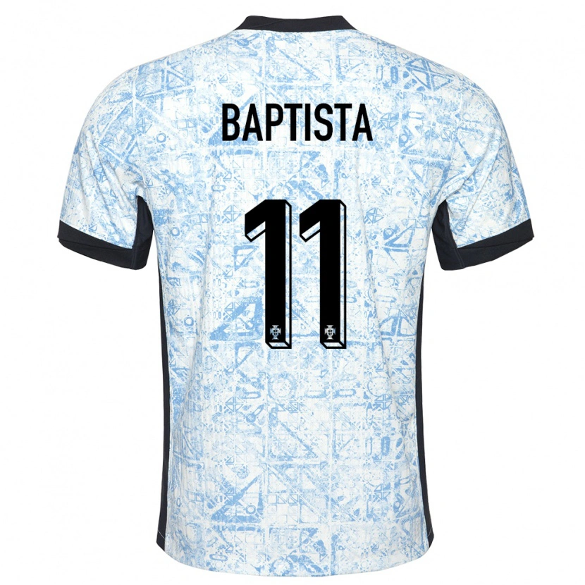 Danxen Uomo Maglia Portogallo Brandão Baptista #11 Crema Blu Kit Gara Away 24-26 Maglietta