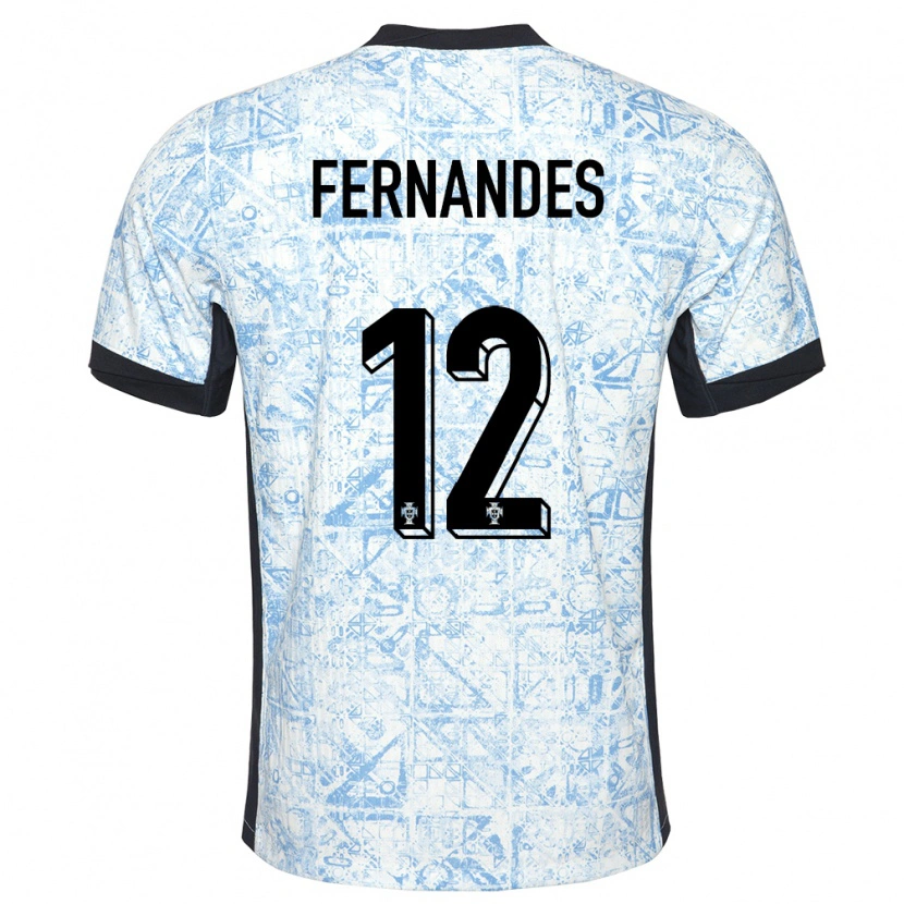 Danxen Uomo Maglia Portogallo Diogo Fernandes #12 Crema Blu Kit Gara Away 24-26 Maglietta