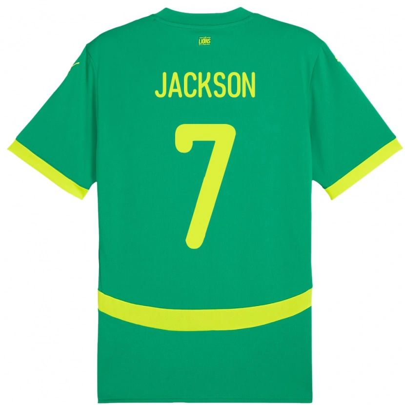 Danxen Uomo Maglia Senegal Nicolas Jackson #7 Verde Kit Gara Away 24-26 Maglietta