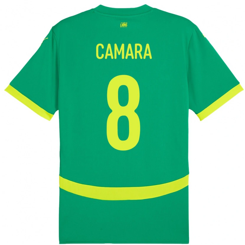 Danxen Uomo Maglia Senegal Lamine Camara #8 Verde Kit Gara Away 24-26 Maglietta