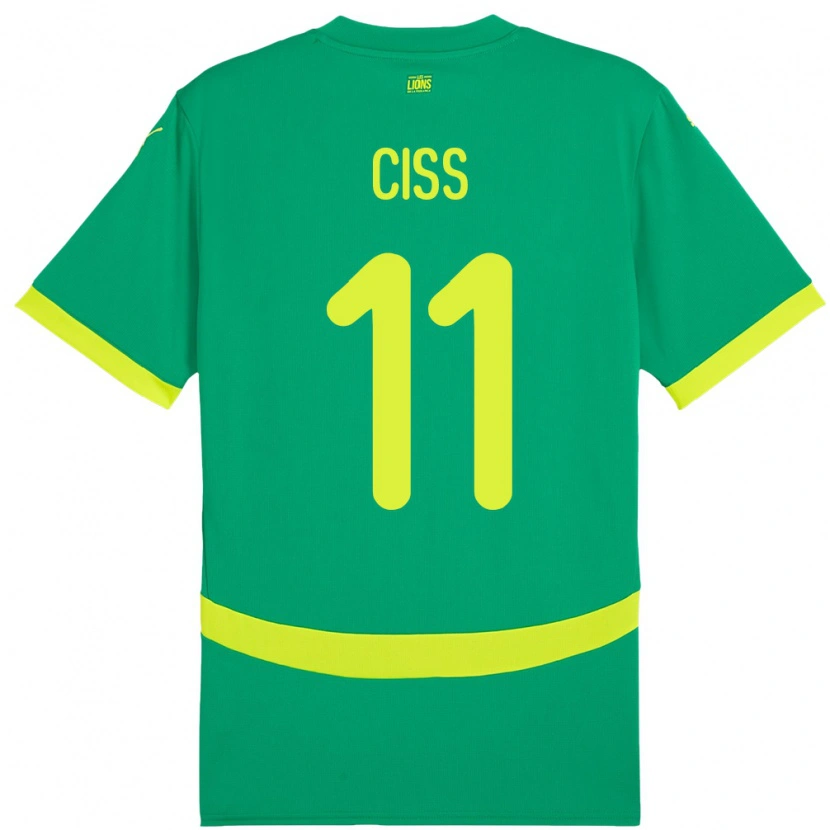 Danxen Uomo Maglia Senegal Pathé Ciss #11 Verde Kit Gara Away 24-26 Maglietta