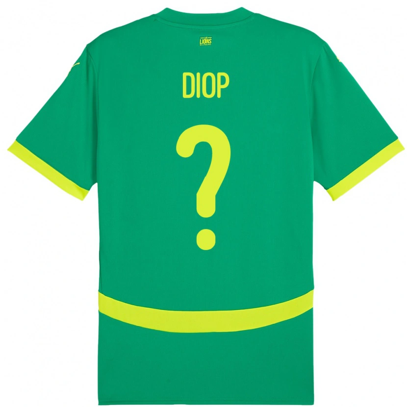 Danxen Uomo Maglia Senegal Maguette Diop #0 Verde Kit Gara Away 24-26 Maglietta
