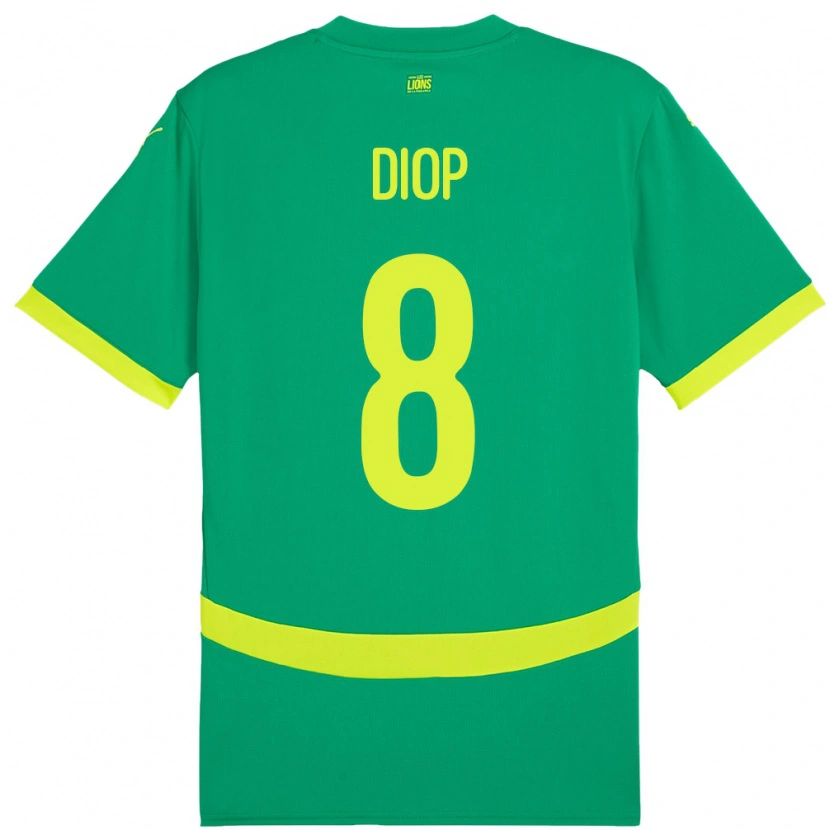 Danxen Uomo Maglia Senegal Amidou Diop #8 Verde Kit Gara Away 24-26 Maglietta